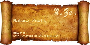 Matusz Zsolt névjegykártya